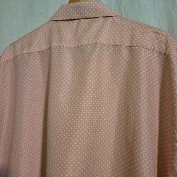 Interaffair shirt mens 4XL pink w/ white diamond short-sleeve button-down NWT - Picture 8 of 9